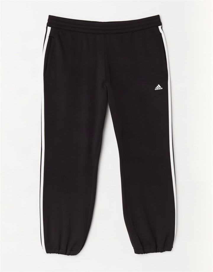 Adidas Womens Tracksuit Trousers Joggers UK 14 Large Black Polyester