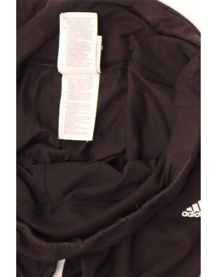 Adidas Womens Leggings UK 12/14 Medium Black Cotton