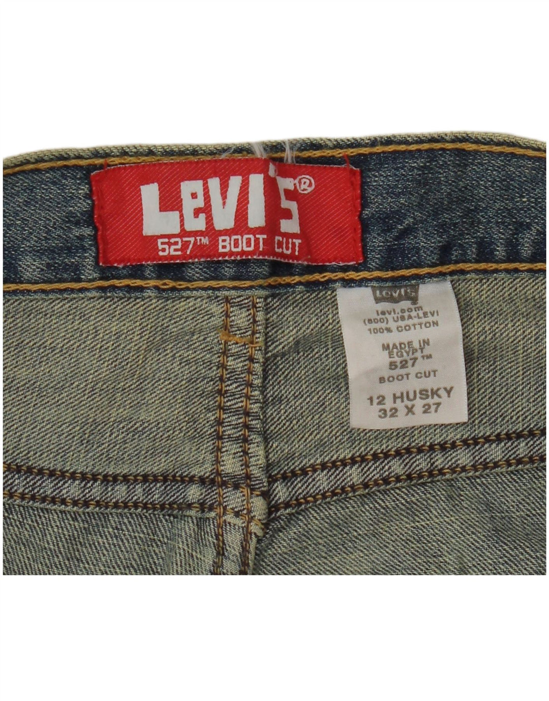LEVI'S Boys Husky Bootcut Jeans 11-12 Years W32 L27 Blue Cotton