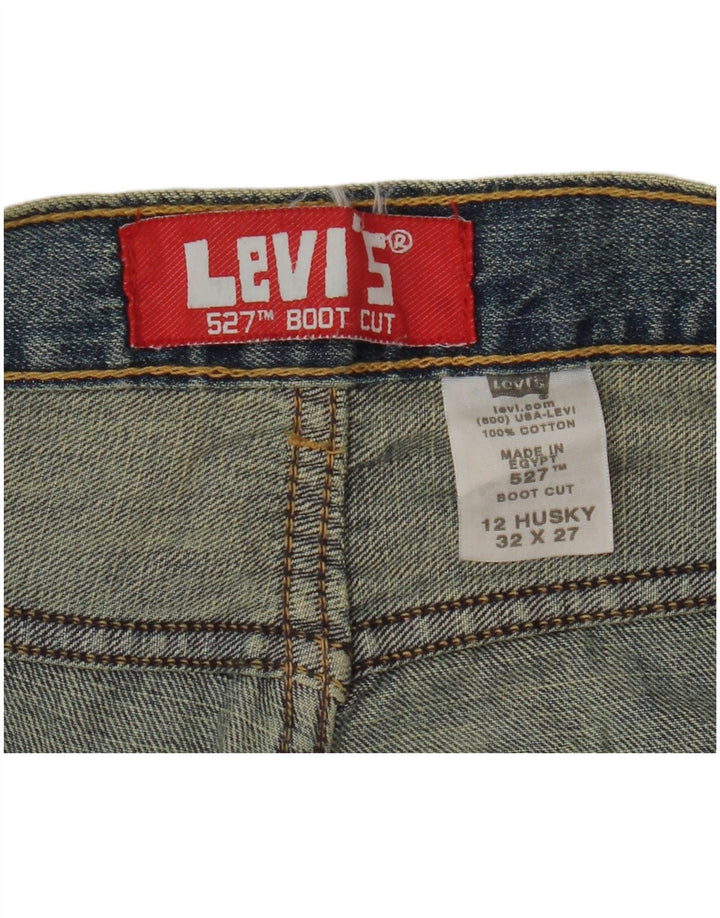 LEVI'S Boys Husky Bootcut Jeans 11-12 Years W32 L27 Blue Cotton