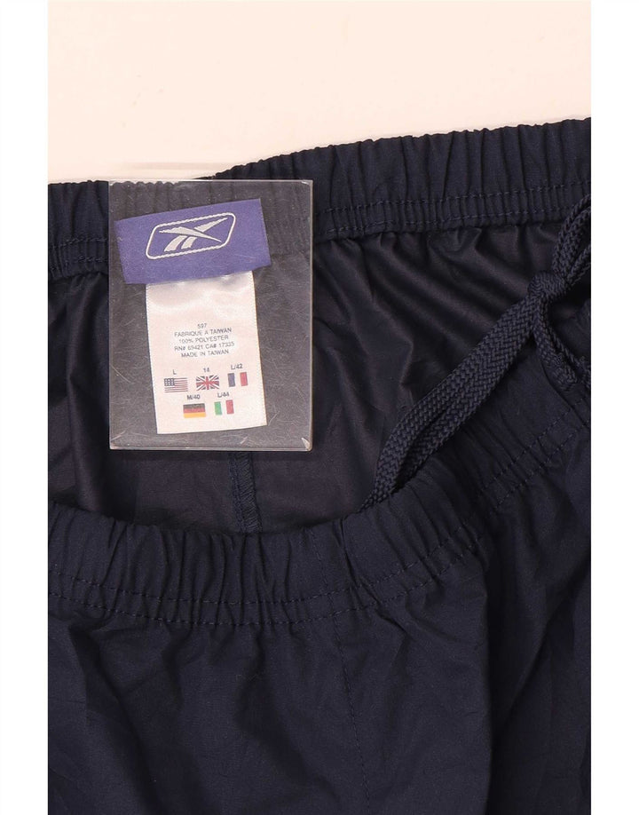 Reebok Womens Tracksuit Trousers UK 14 Large Navy Blue Polyester