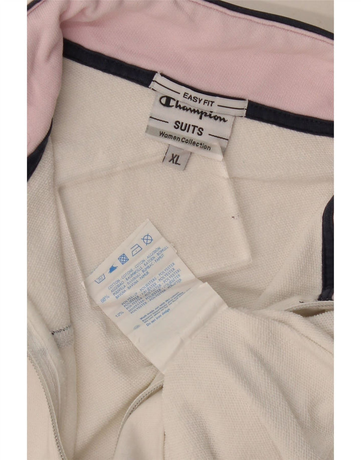 Champion Womens Tracksuit Top Jacket UK 18 XL White Cotton