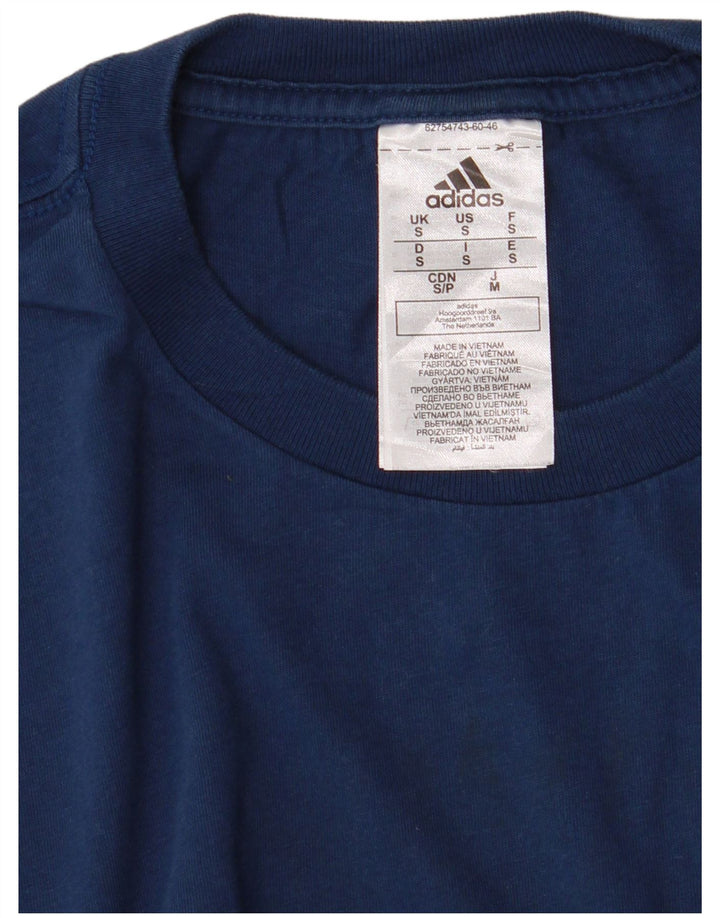 Adidas Mens T-Shirt Top Small Navy Blue Cotton