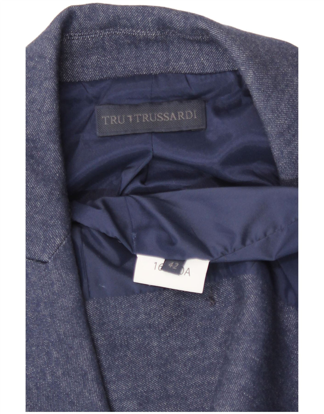 Trussardi Womens 3/4 Sleeve Double Breasted Blazer Jacket IT 42 Medium Blue