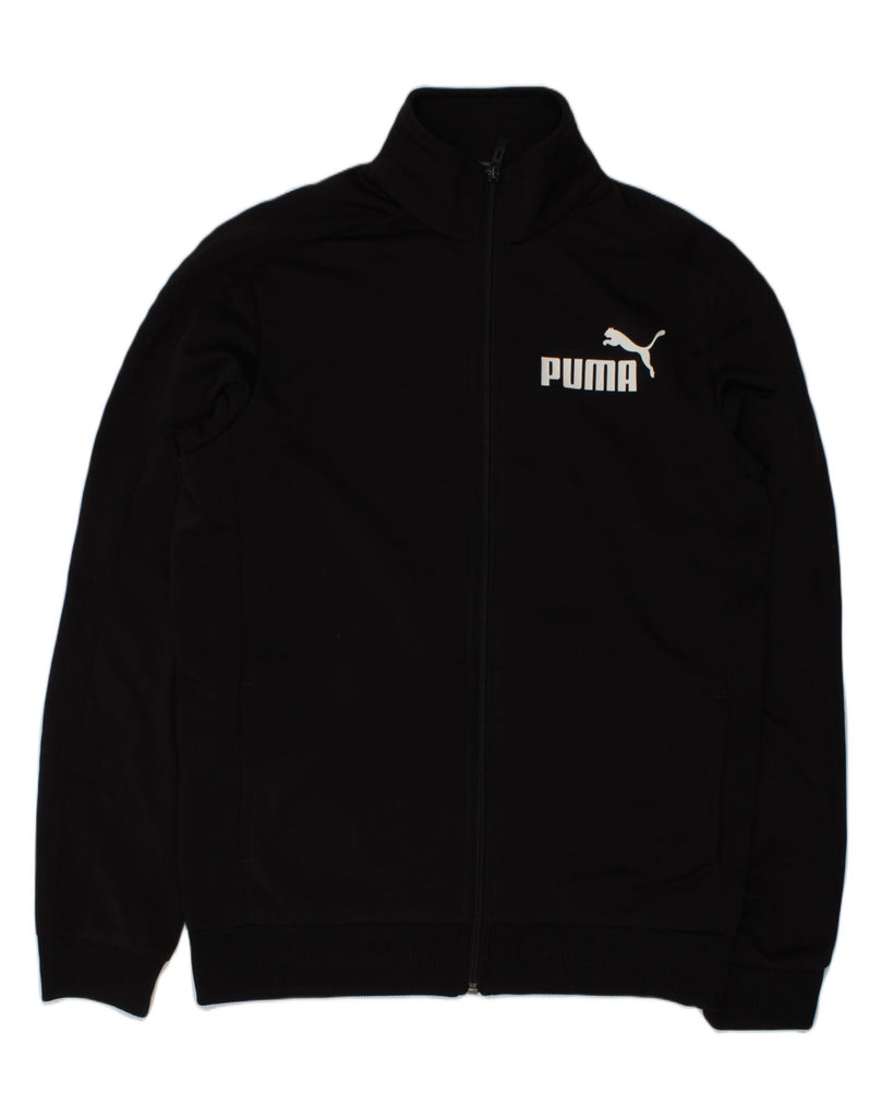 PUMA Boys Tracksuit Top Jacket 13-14 Years Black Polyester | Vintage Puma | Thrift | Second-Hand Puma | Used Clothing | Messina Hembry 