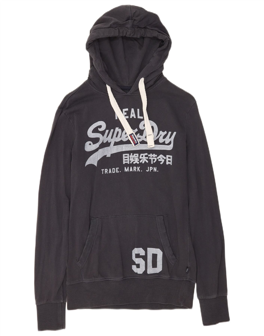 Superdry Mens Graphic Hoodie Jumper Medium Black Cotton