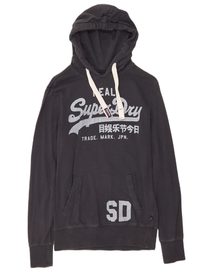 Superdry Mens Graphic Hoodie Jumper Medium Black Cotton