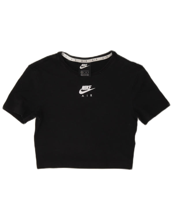 Nike Womens Crop Graphic T-Shirt Top UK 6 XS Black