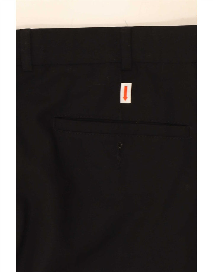 Marks & Spencer Mens Straight Suit Trousers W36 L29 Black Polyester