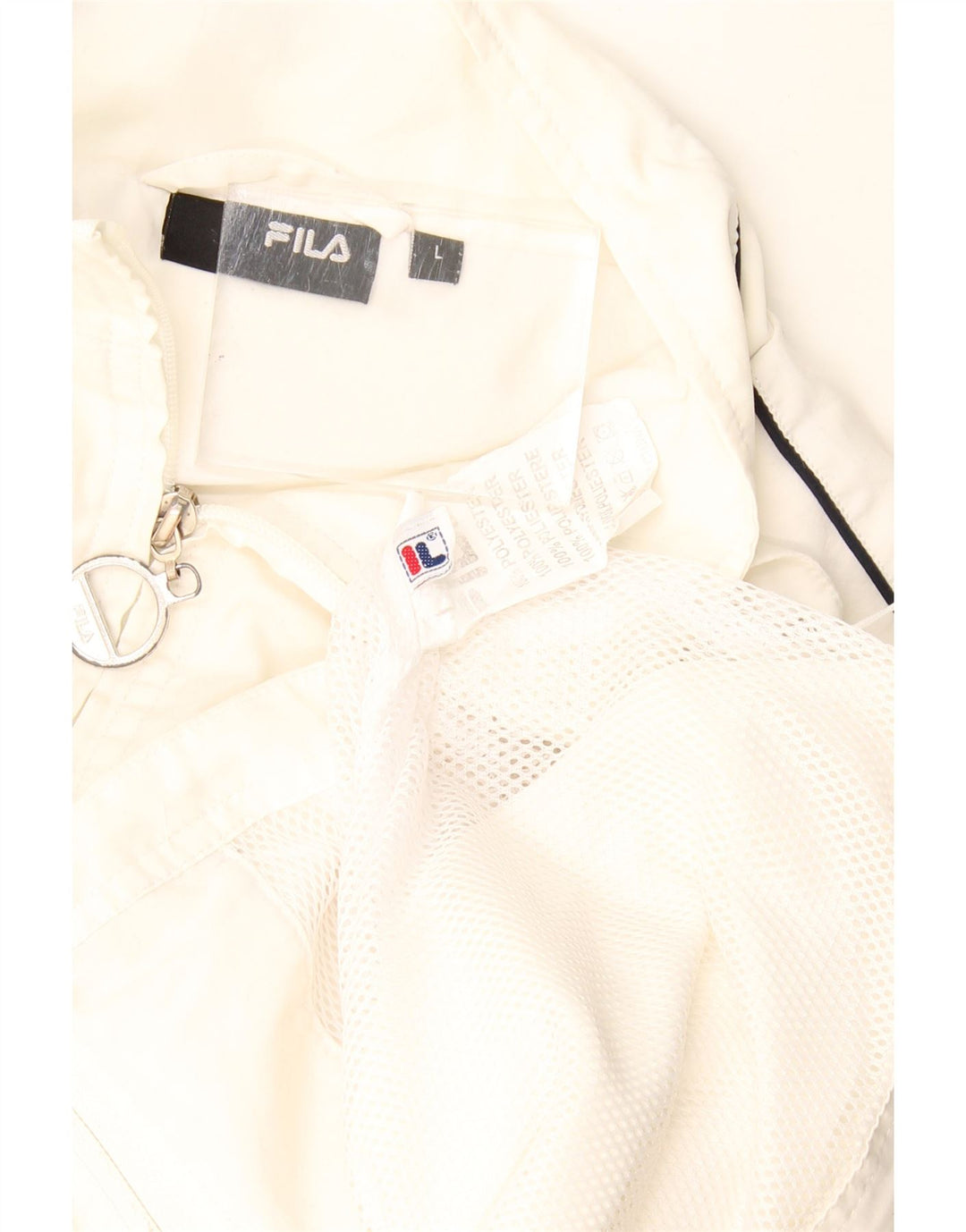 Fila Womens Tracksuit Top Jacket UK 16 Large White Polyester