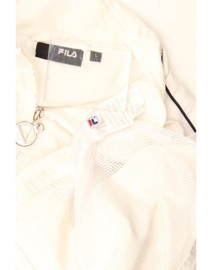Fila Womens Tracksuit Top Jacket UK 16 Large White Polyester