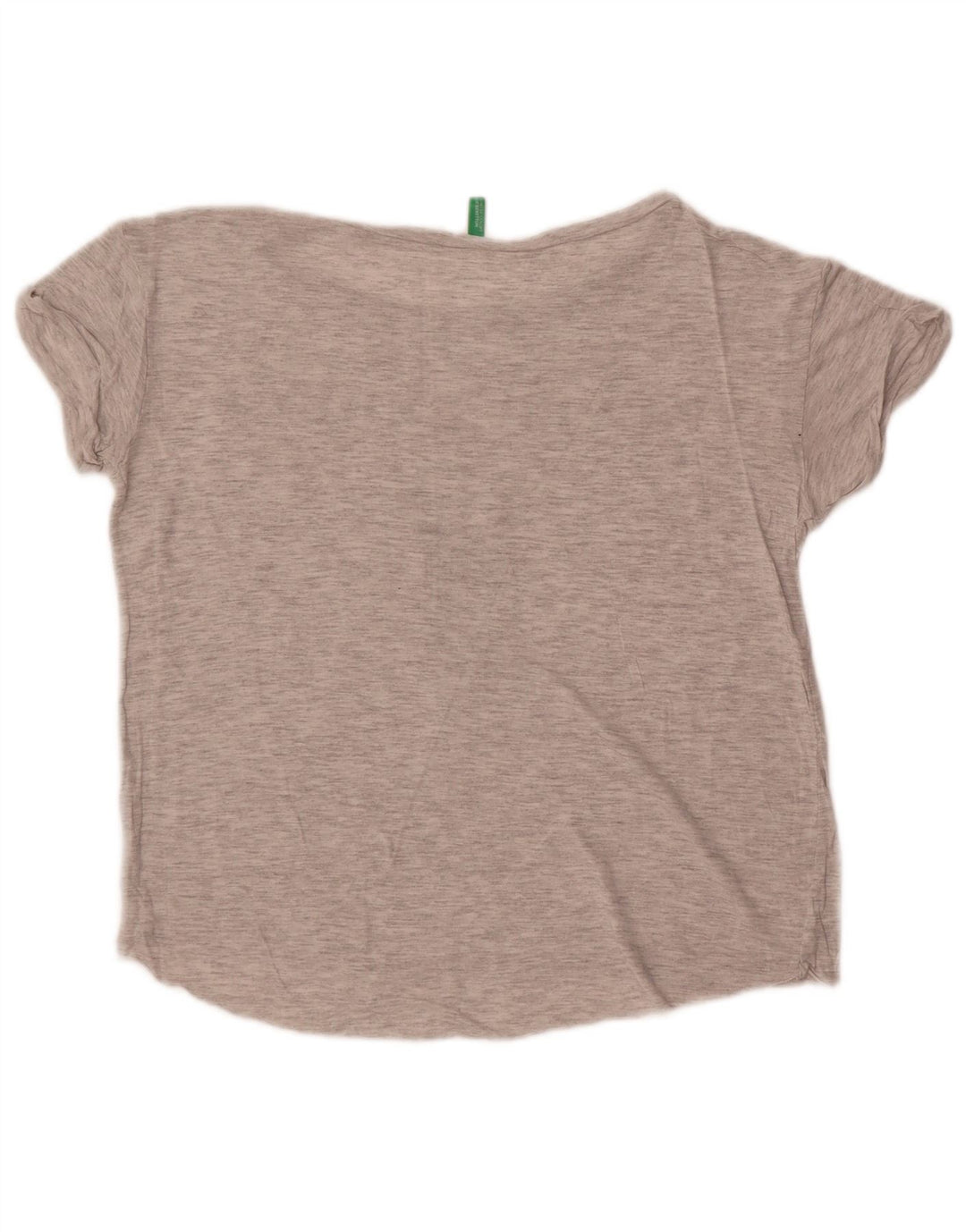 Benetton Womens Graphic T-Shirt Top UK 14 Medium Grey Flecked