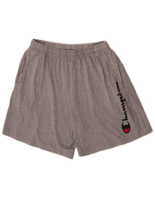 Champion Mens Graphic Regular Sport Shorts Small Grey Cotton