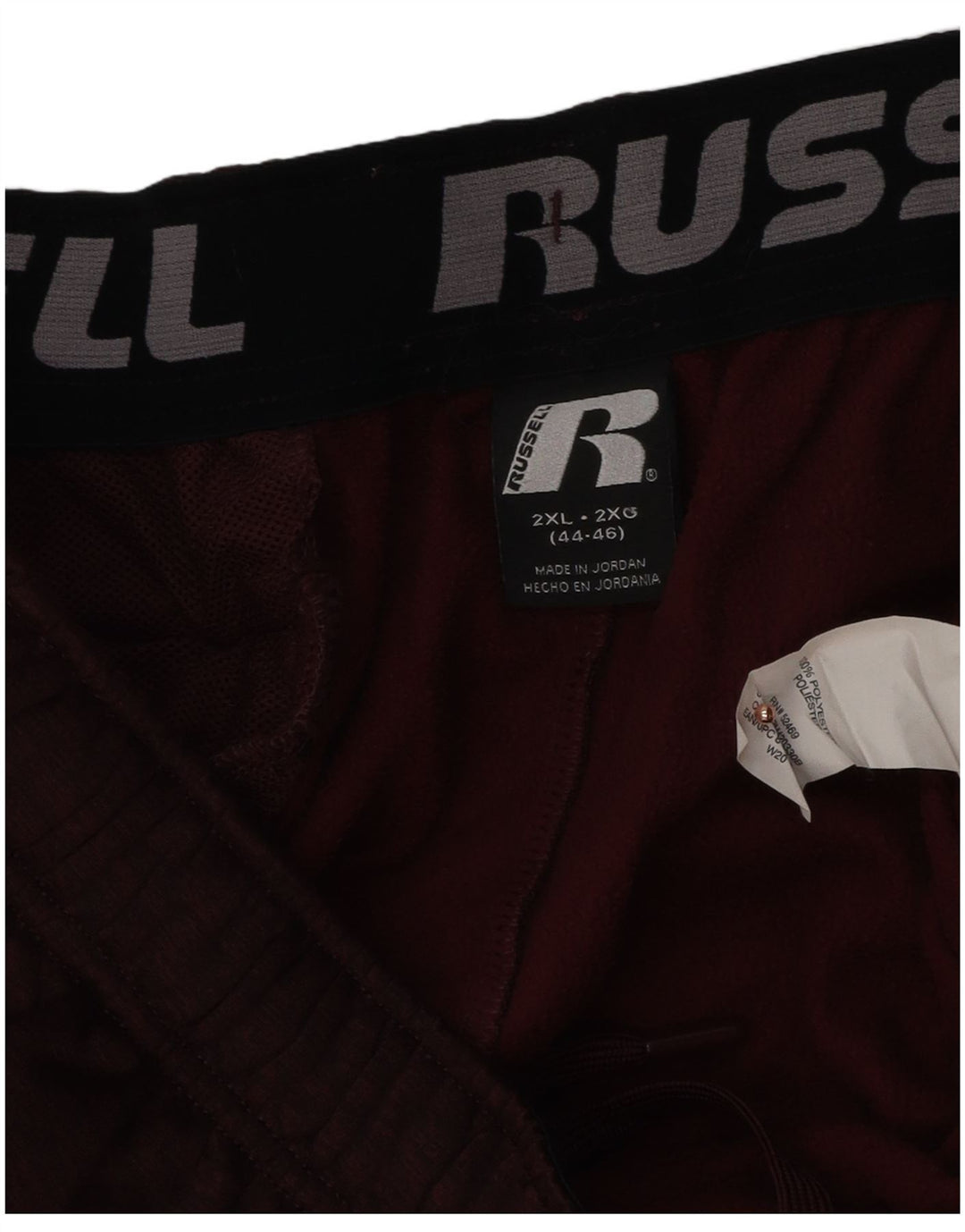 RUSSELL ATHLETIC Mens Tracksuit Trousers 2XL Maroon Polyester