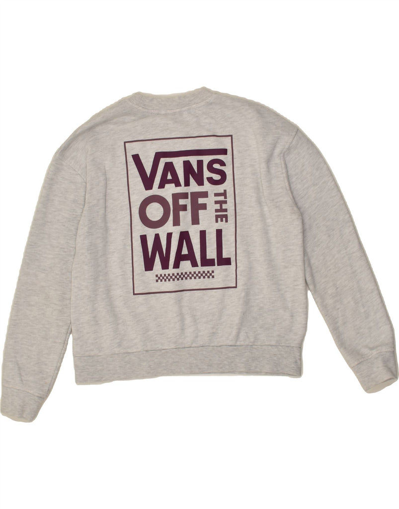 VANS Womens Graphic Sweatshirt Jumper UK 10 Small Grey | Vintage Vans | Thrift | Second-Hand Vans | Used Clothing | Messina Hembry 