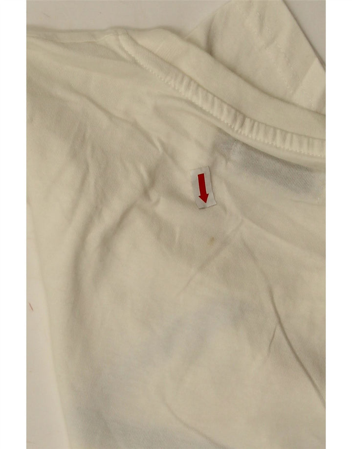 JACK & JONES Mens T-Shirt Top Large White Striped Cotton