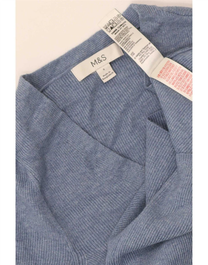 Marks & Spencer Womens Blouse Top UK 8 Small Blue Viscose