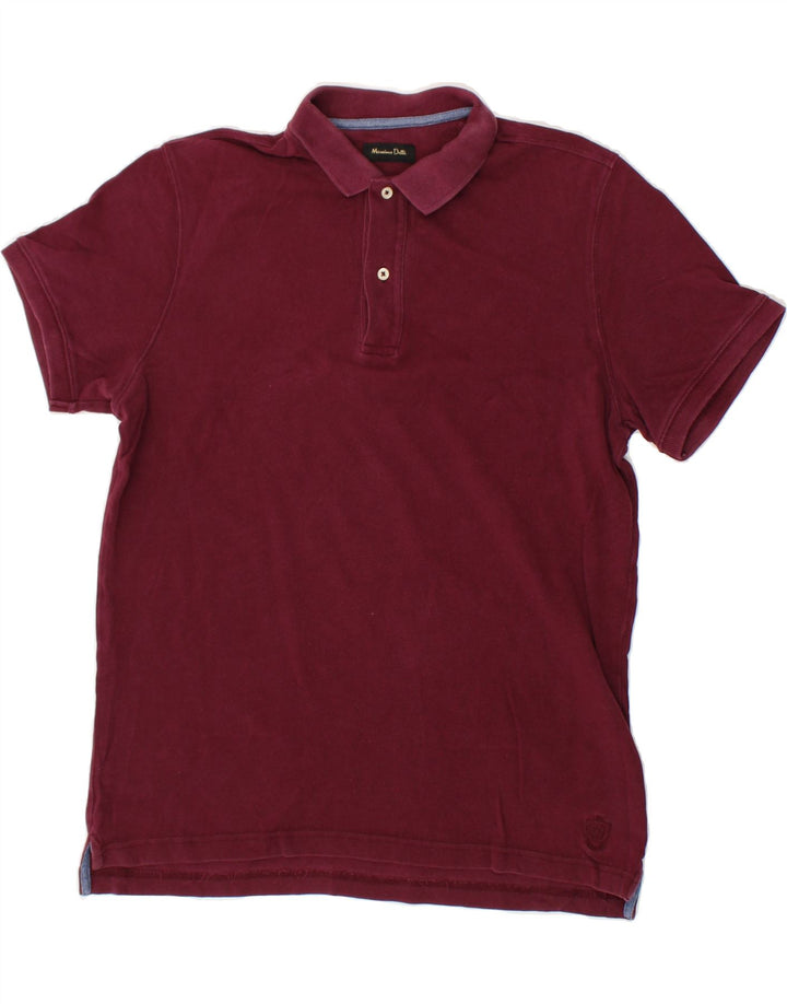 MASSIMO DUTTI Mens Regular Fit Polo Shirt Large Maroon Cotton Vintage Massimo Dutti and Second-Hand Massimo Dutti from Messina Hembry 
