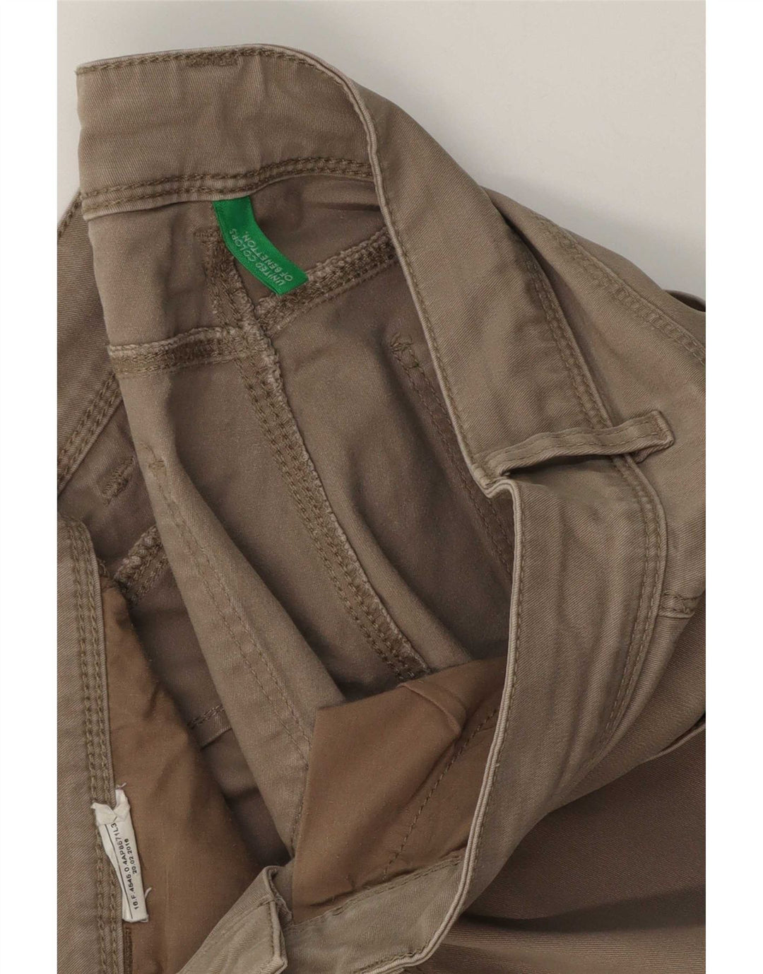 Benetton Womens Slim Casual Trousers W30 L30 Beige