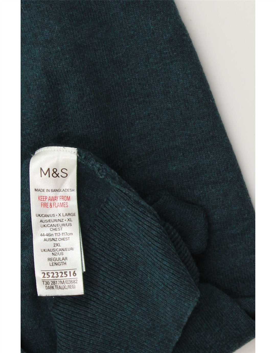 Marks & Spencer Mens Crew Neck Jumper Sweater XL Navy Blue Cotton