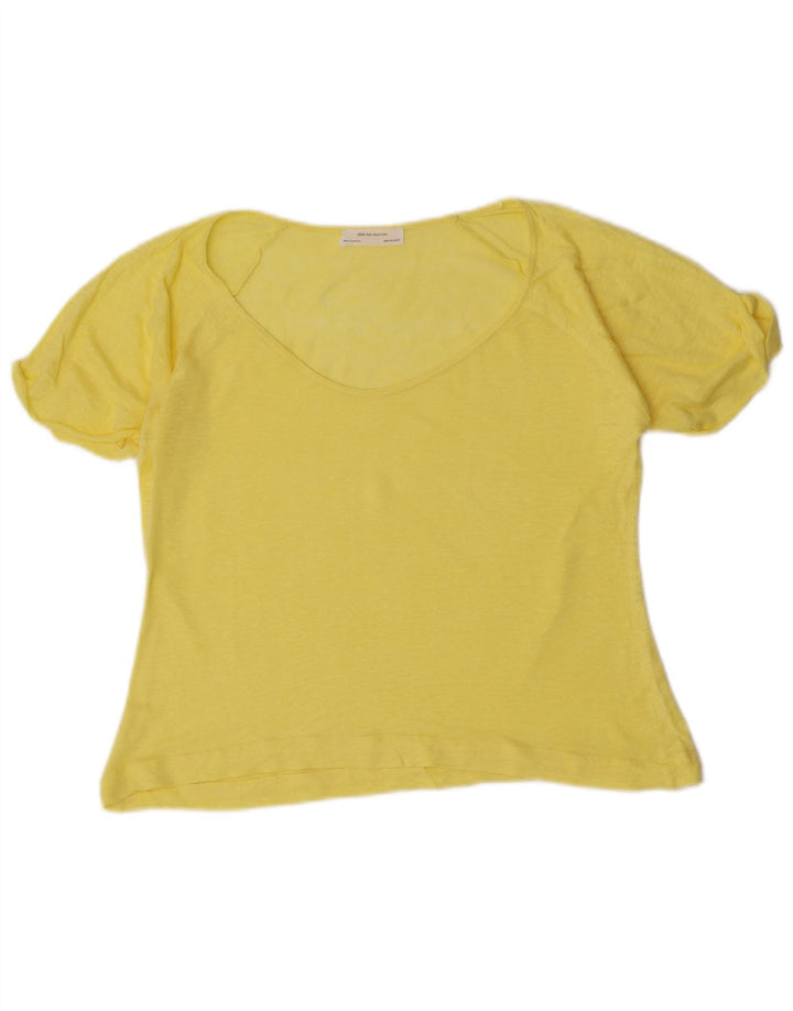 Zara Womens T-Shirt Top UK 12 Medium Yellow