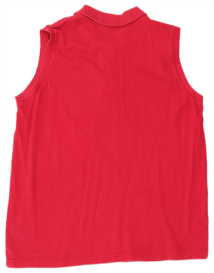 Kappa Womens Sleeveless Polo Shirt UK 20 2XL Red Cotton