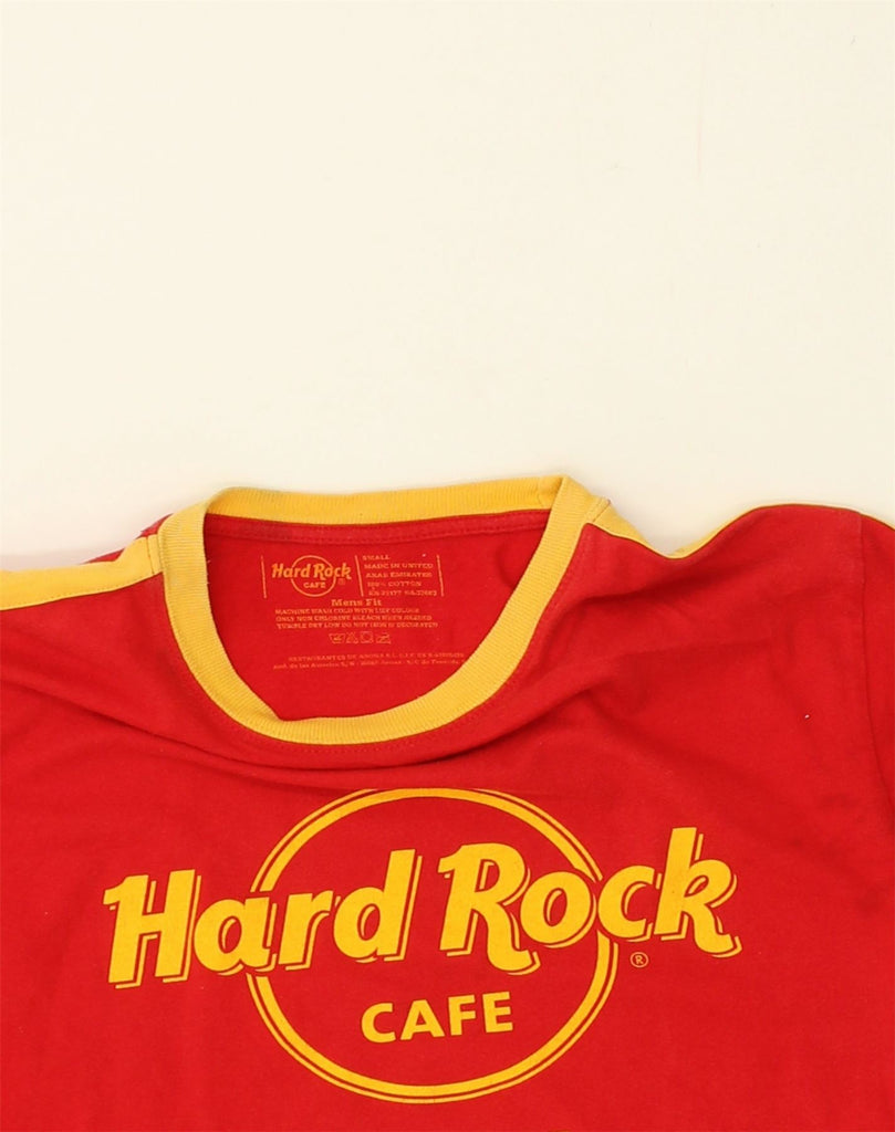 HARD ROCK CAFE Mens Tenerife Graphic T-Shirt Top Small Red Cotton | Vintage Hard Rock Cafe | Thrift | Second-Hand Hard Rock Cafe | Used Clothing | Messina Hembry 