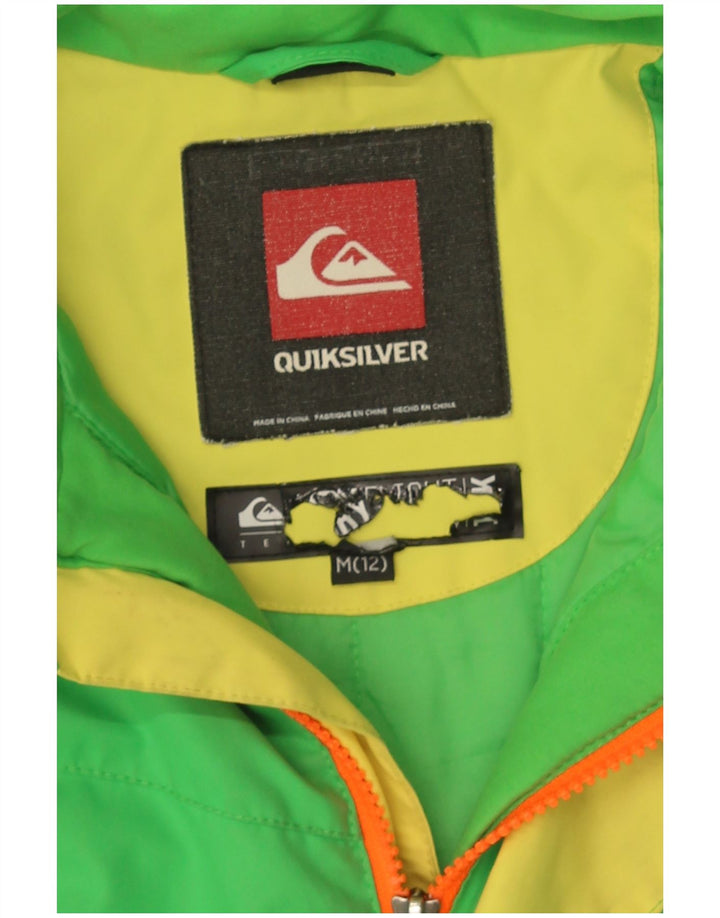 Quiksilver Boys Windbreaker Jacket 11-12 Years Medium Green Colourblock