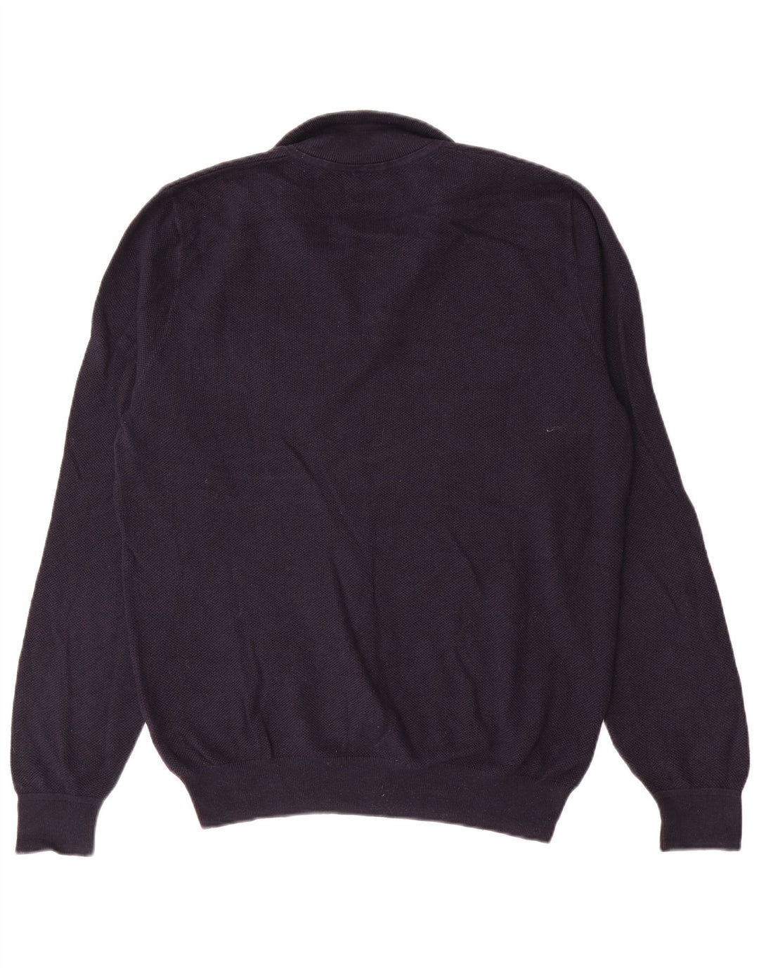 John Lewis Mens Zip Neck Jumper Sweater Large Navy Blue Cotton