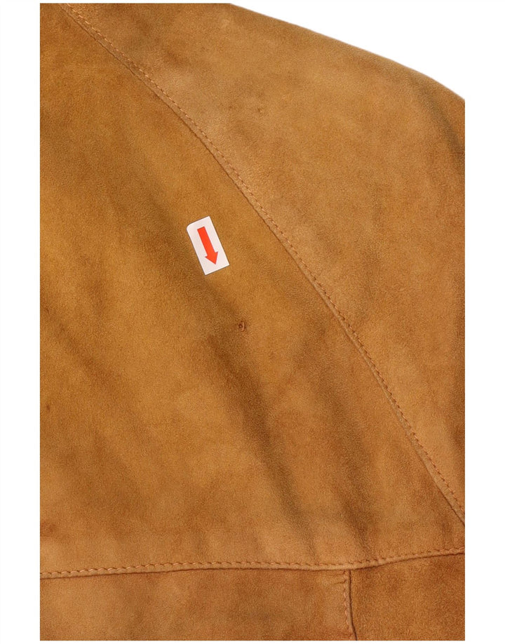 Vintage Womens Bomber Suede Jacket UK 12 Medium Brown Leather