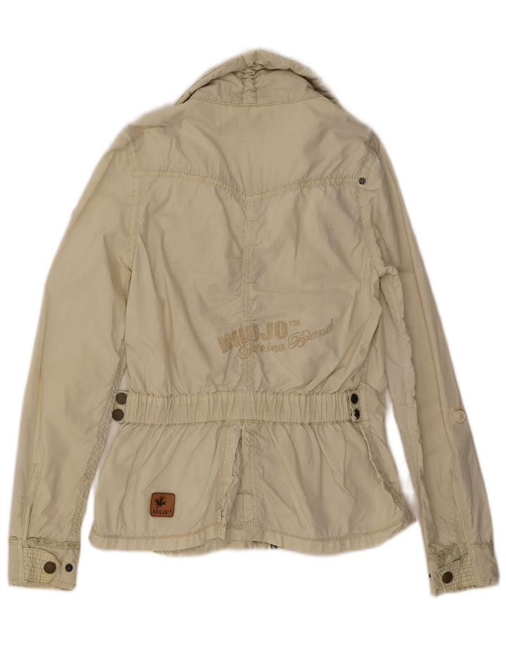 KHUJO Womens Graphic Utility Jacket UK 10 Small Beige Cotton