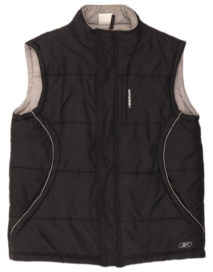 REEBOK Mens Padded Gilet UK 40 Large Black Polyester