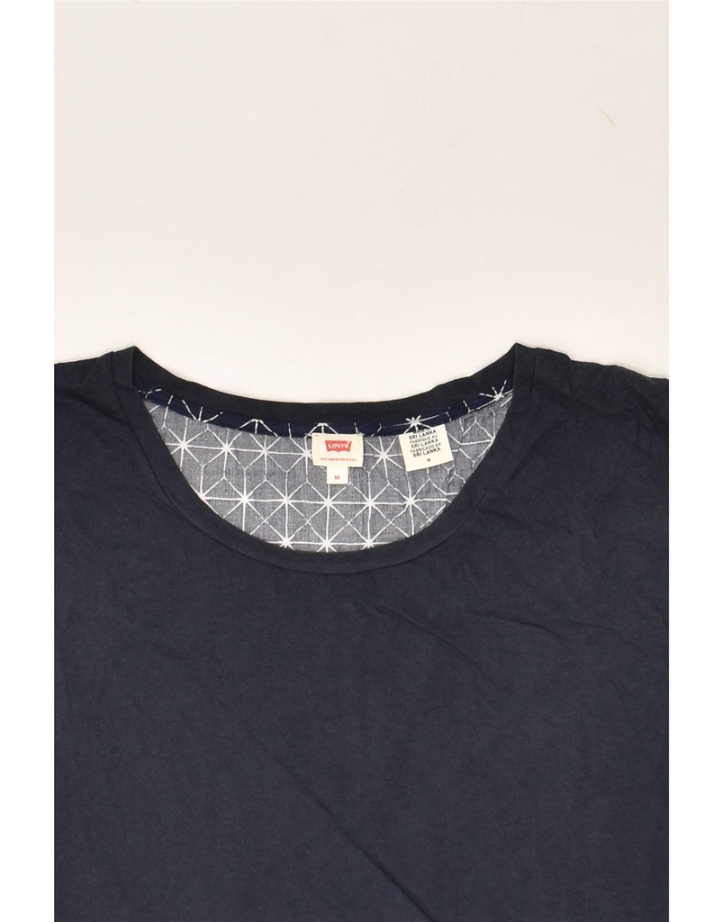 LEVI'S Womens T-Shirt Top UK 14 Medium Navy Blue | Vintage Levi's | Thrift | Second-Hand Levi's | Used Clothing | Messina Hembry 