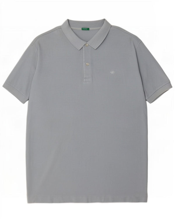 Benetton Mens Polo Shirt Large Blue