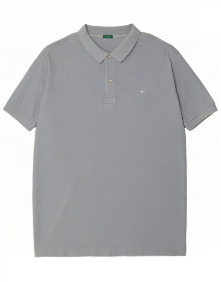 Benetton Mens Polo Shirt Large Blue