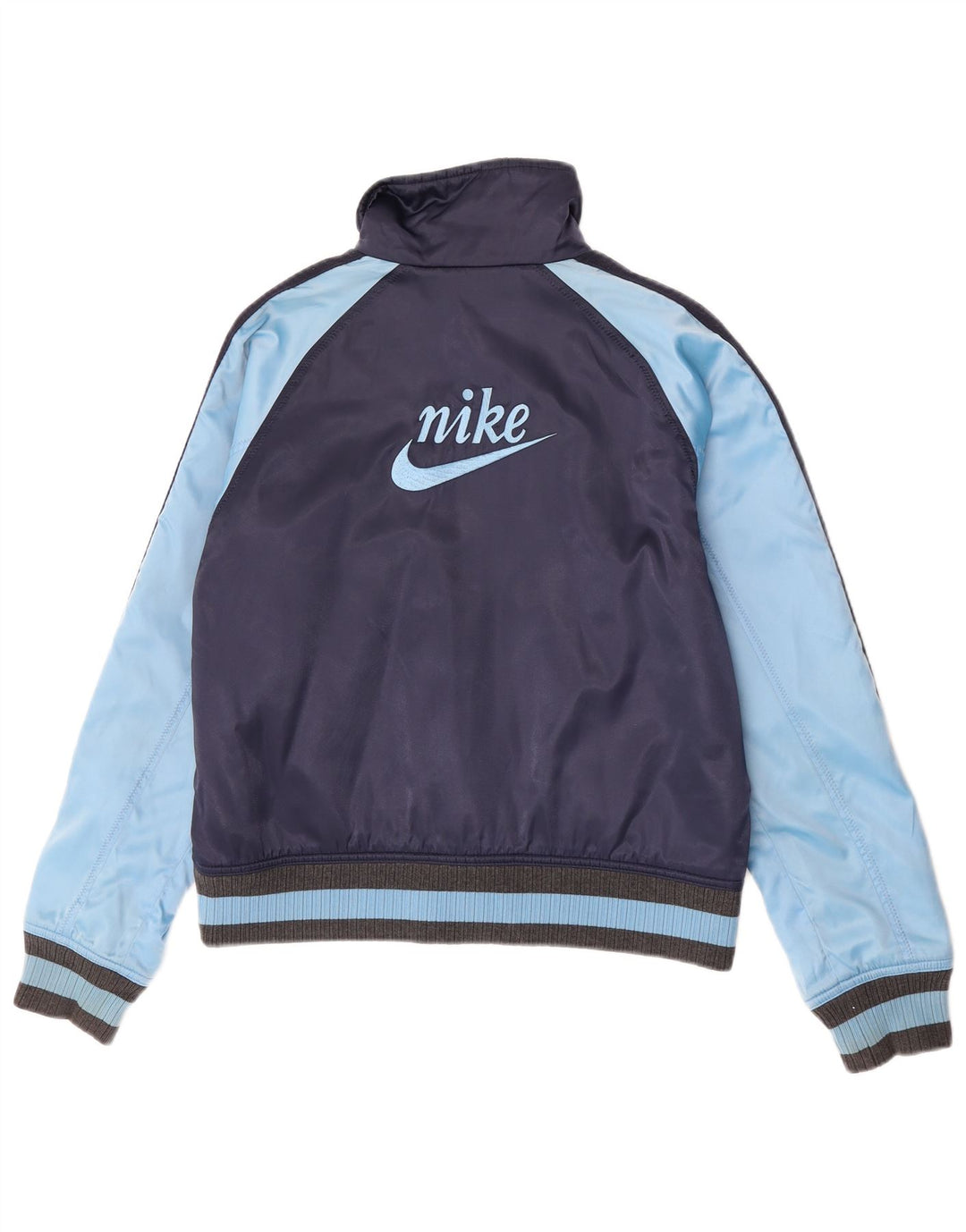 Nike Womens Bomber Jacket UK 10/12 Medium Navy Blue Colourblock Sports