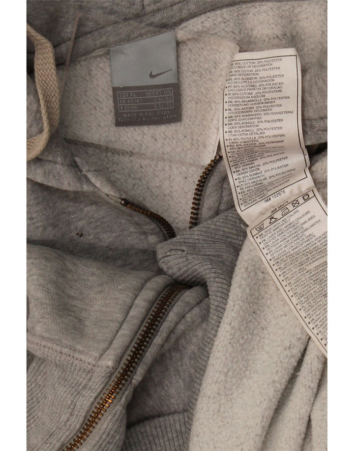 NIKE Mens Zip Hoodie Sweater XL Grey Cotton