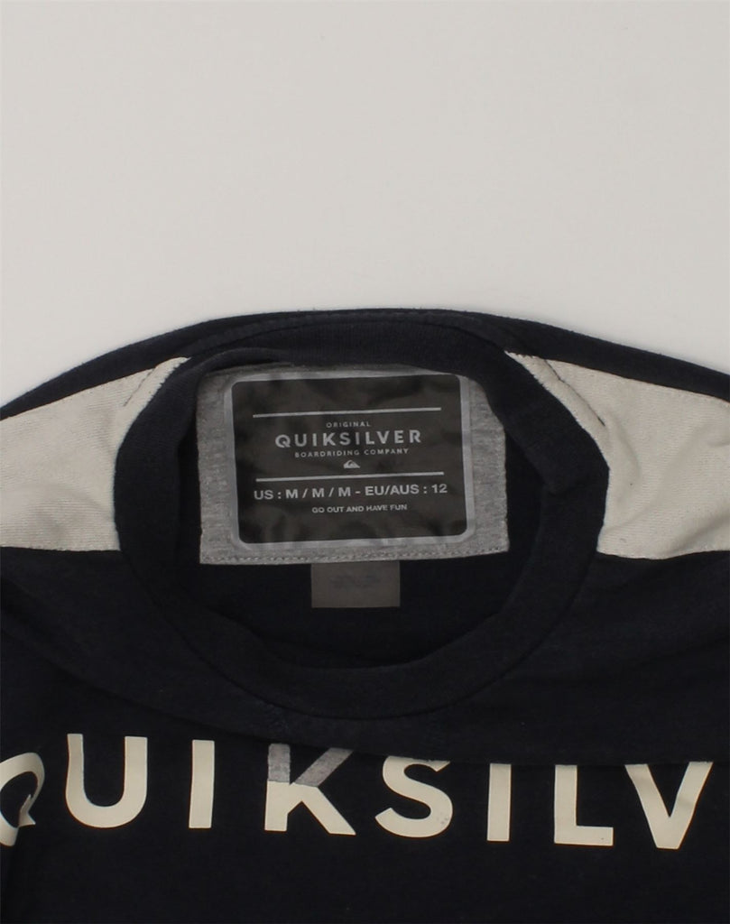 QUIKSILVER Boys Graphic Sweatshirt Jumper 11-12 Years Medium Navy Blue | Vintage Quiksilver | Thrift | Second-Hand Quiksilver | Used Clothing | Messina Hembry 