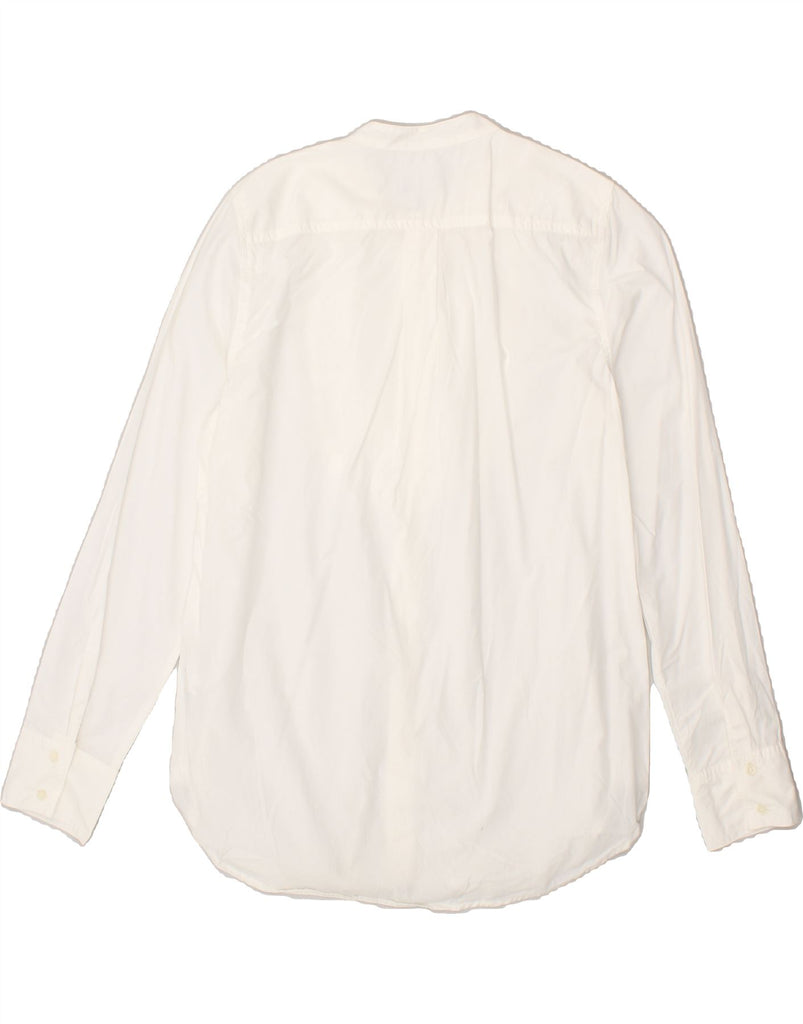 J. CREW Womens Ruffle Front Shirt UK 14 Medium White Cotton Vintage J. Crew and Second-Hand J. Crew from Messina Hembry 