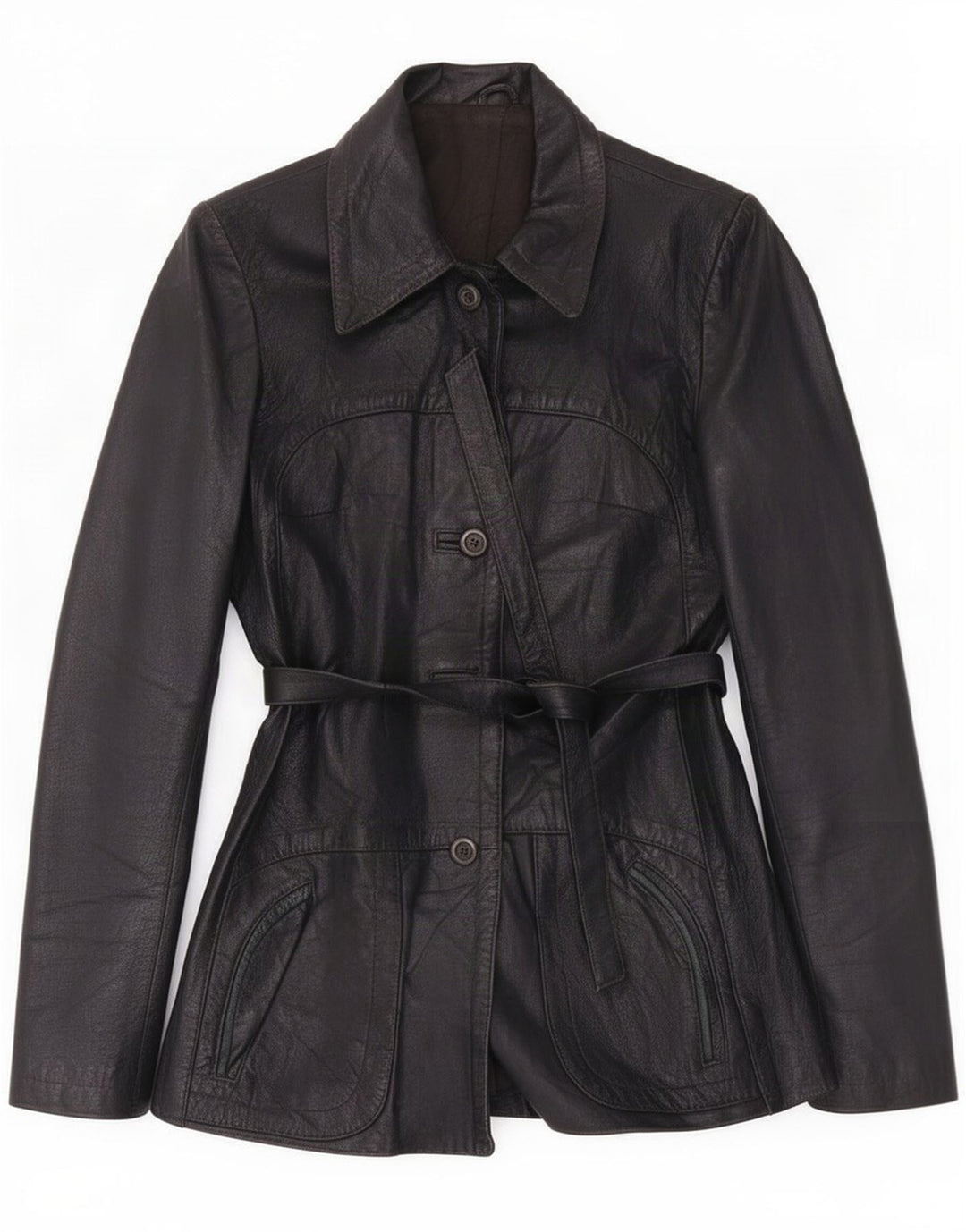Vintage Womens Leather Jacket UK 8 Small Black