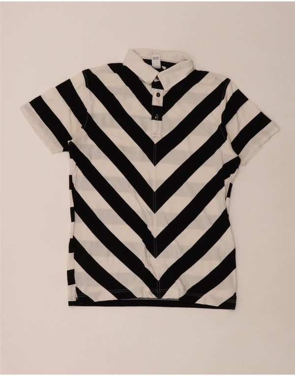 Gant Mens Polo Shirt Medium White Striped Cotton