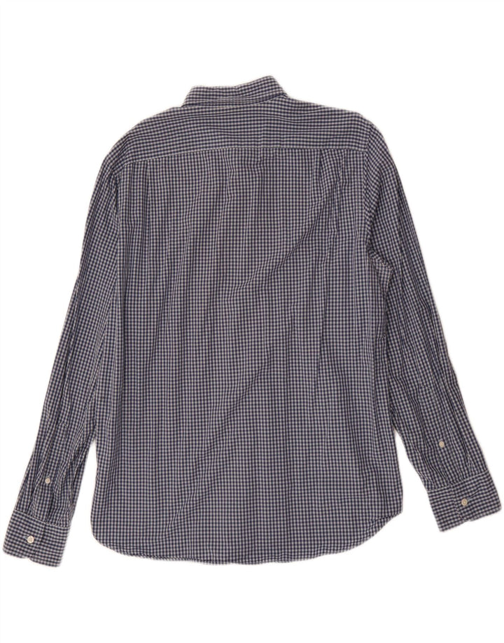 J. CREW Mens Shirt Large Navy Blue Gingham Cotton Vintage J. Crew and Second-Hand J. Crew from Messina Hembry 