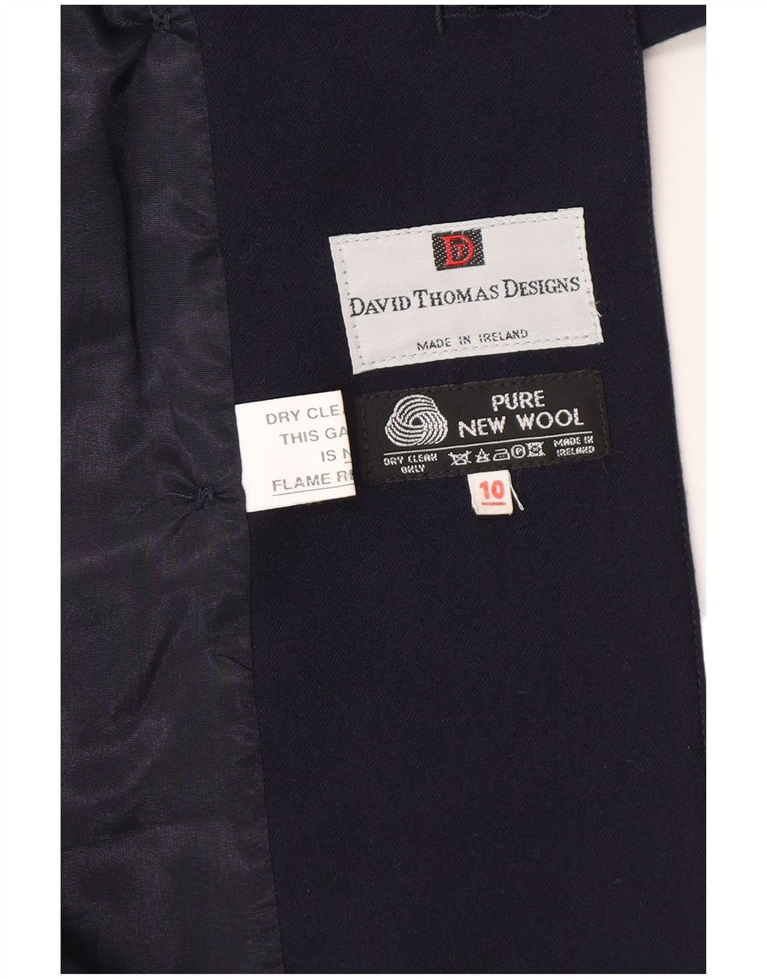 Vintage Womens Double Breasted Blazer Jacket UK 10 Small Navy Blue