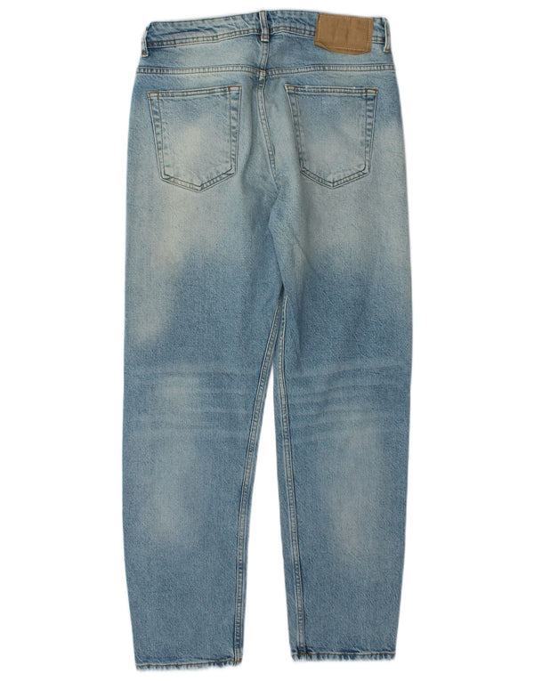 Zara Mens Distressed Straight Jeans EU 40 Medium W31 L29 Blue Cotton