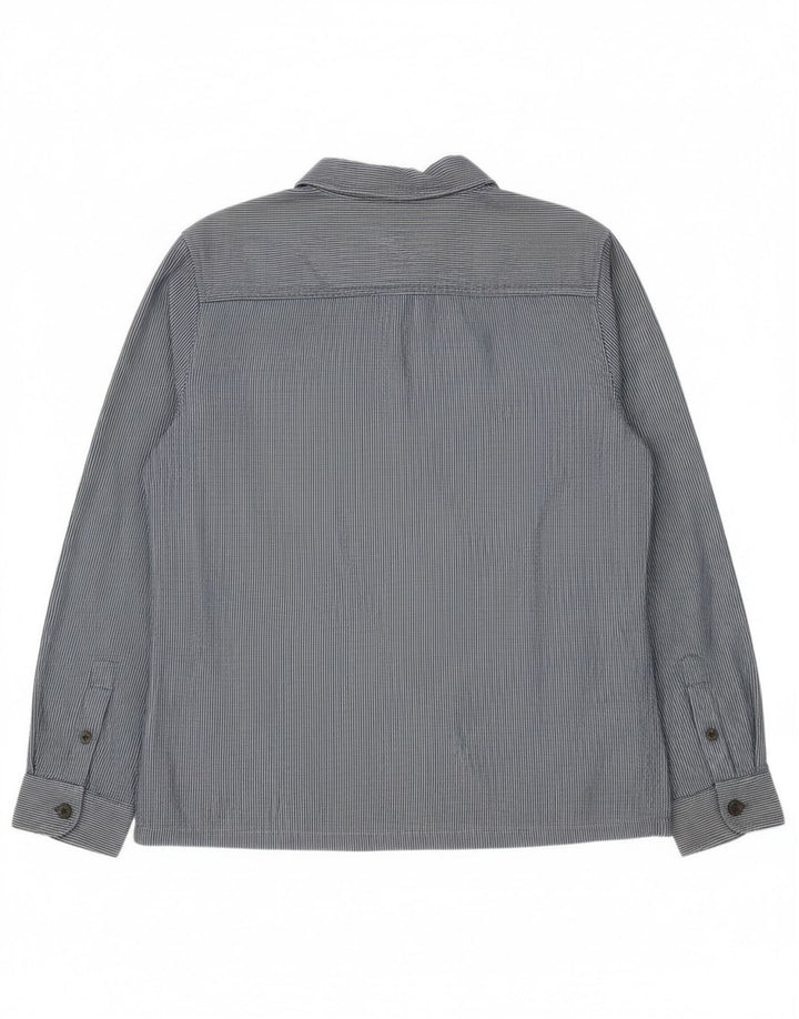 French Connection Mens Shirt Small Navy Blue Pinstripe Cotton