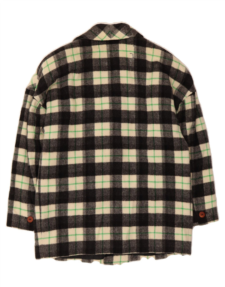 LOUCHE Womens Double Breasted Overcoat IT 42 Medium Black Plaid Vintage Louche and Second-Hand Louche from Messina Hembry 