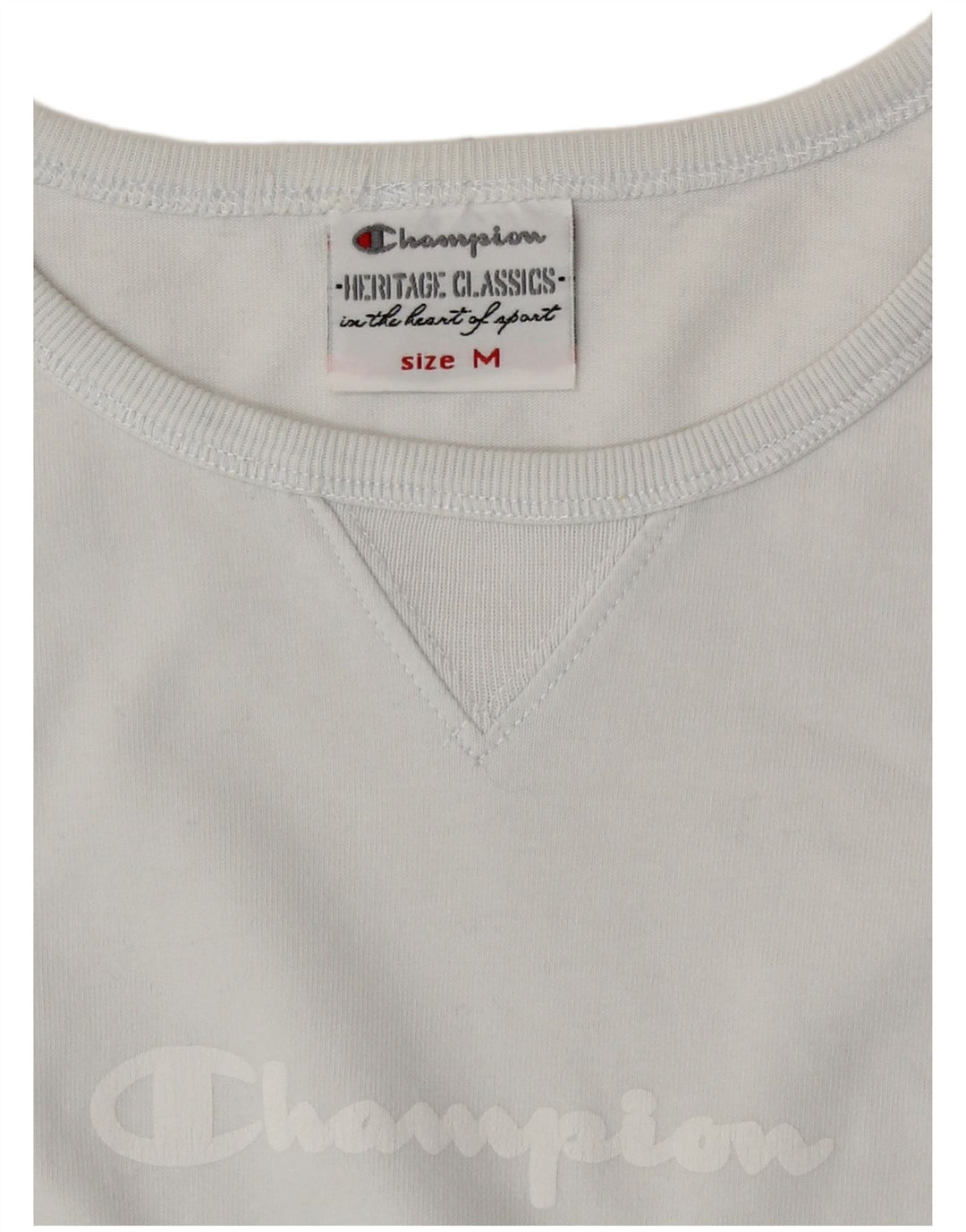 Champion Womens Heritage Classics Graphic Top Long Sleeve UK 12 Medium Blue