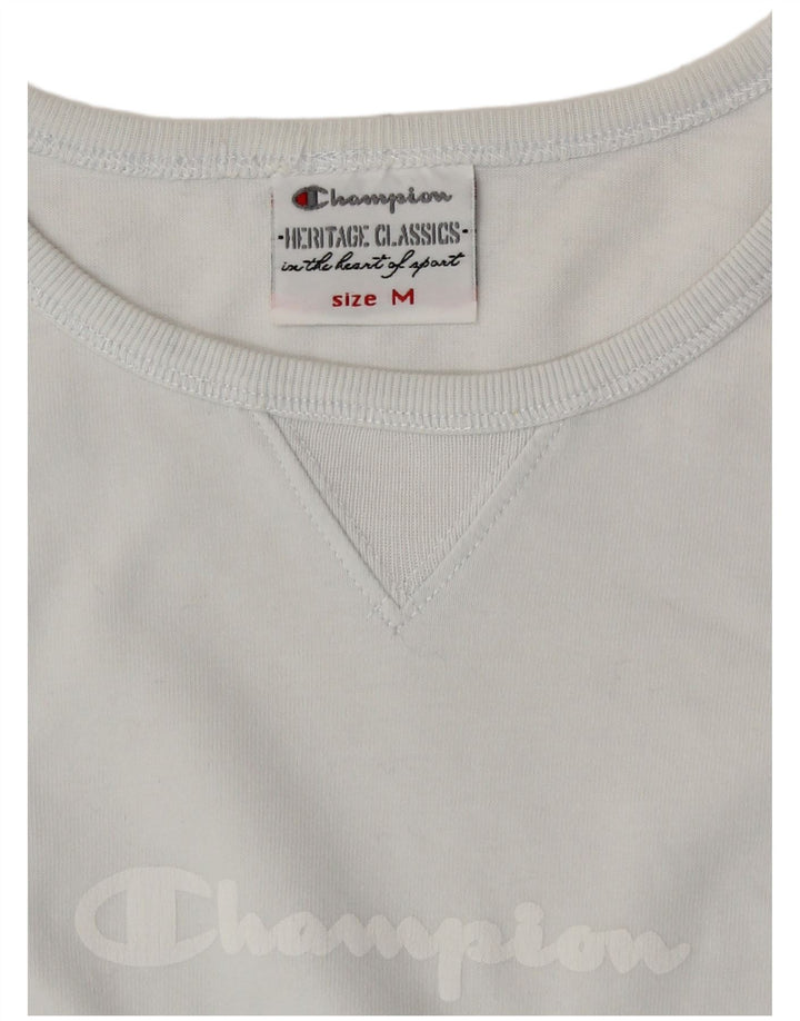 Champion Womens Heritage Classics Graphic Top Long Sleeve UK 12 Medium Blue