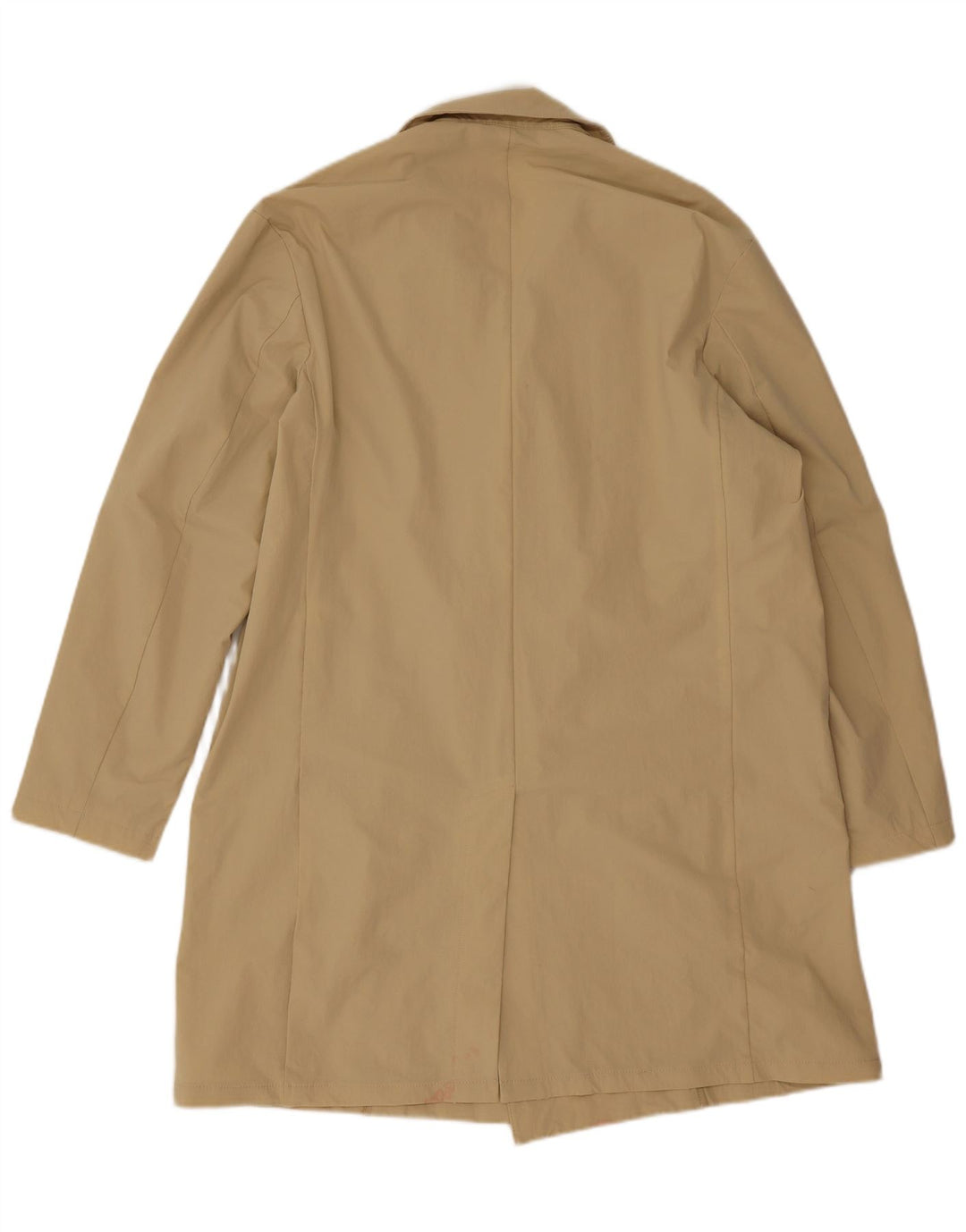 Zara Mens Double Breasted Coat UK 40 Large Beige Polyamide