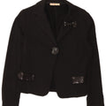 Liu Jo Womens 1 Button Blazer Jacket UK 18 XL Black Cotton